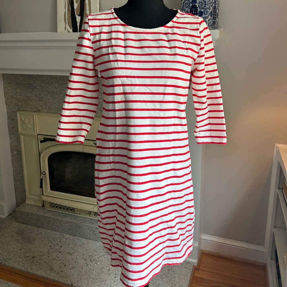 HIHO Resort Wear Nautical Red Striped 3/4 Sleeve Dress